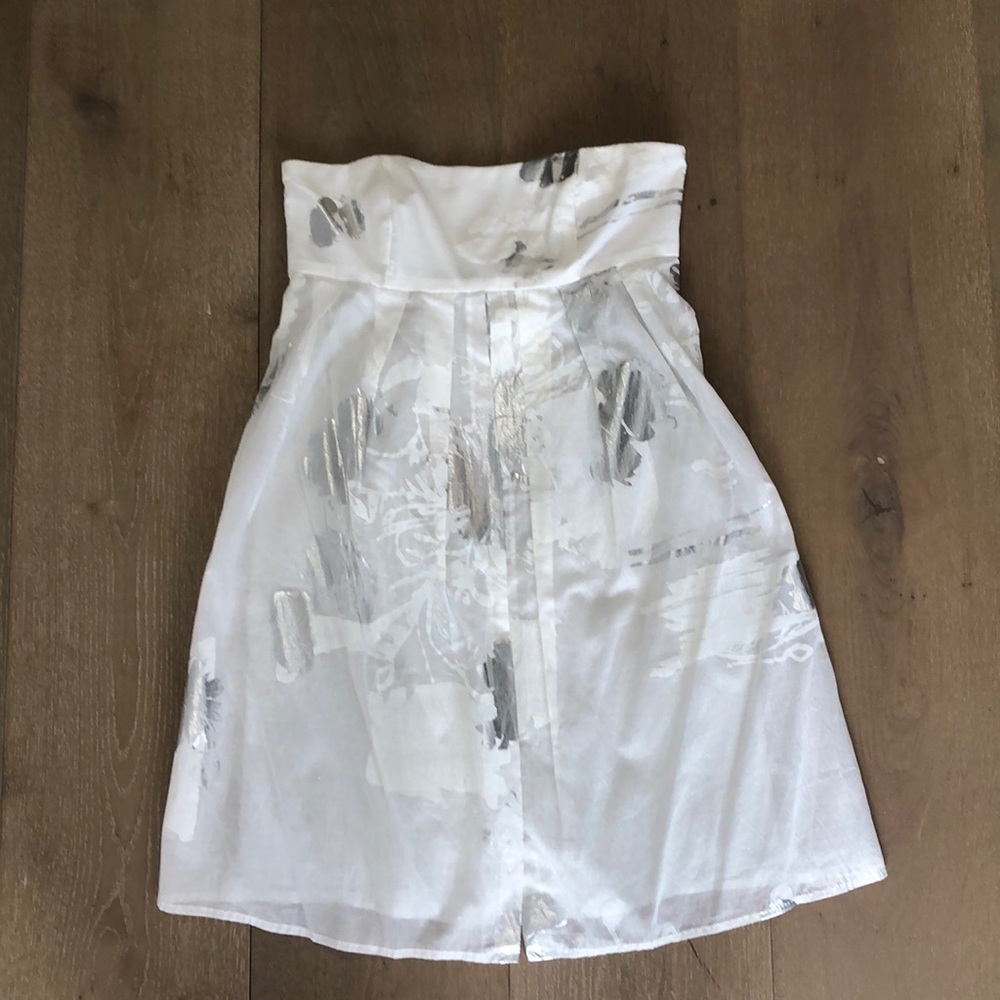 White Strapless Single Dress